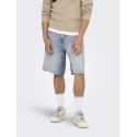 ONLY & SONS Carl Ballon Fit Denim Shorts - Light Blue Denim