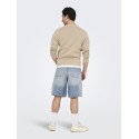 ONLY & SONS Carl Ballon Fit Denim Shorts - Light Blue Denim