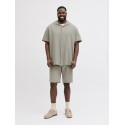 JACK & JONES PLUS Jaiden waffle resort shorts - Vetiver
