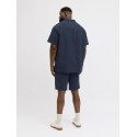 JACK & JONES PLUS Jaiden waffle resort shorts - Navy Blazer