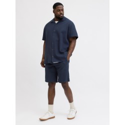 JACK & JONES PLUS Jaiden waffle resort shorts - Navy Blazer