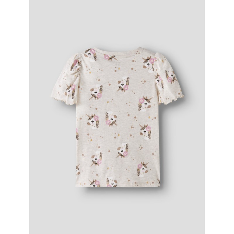 NAME IT Mini Jalisa kortærmet top - Peyote Melange