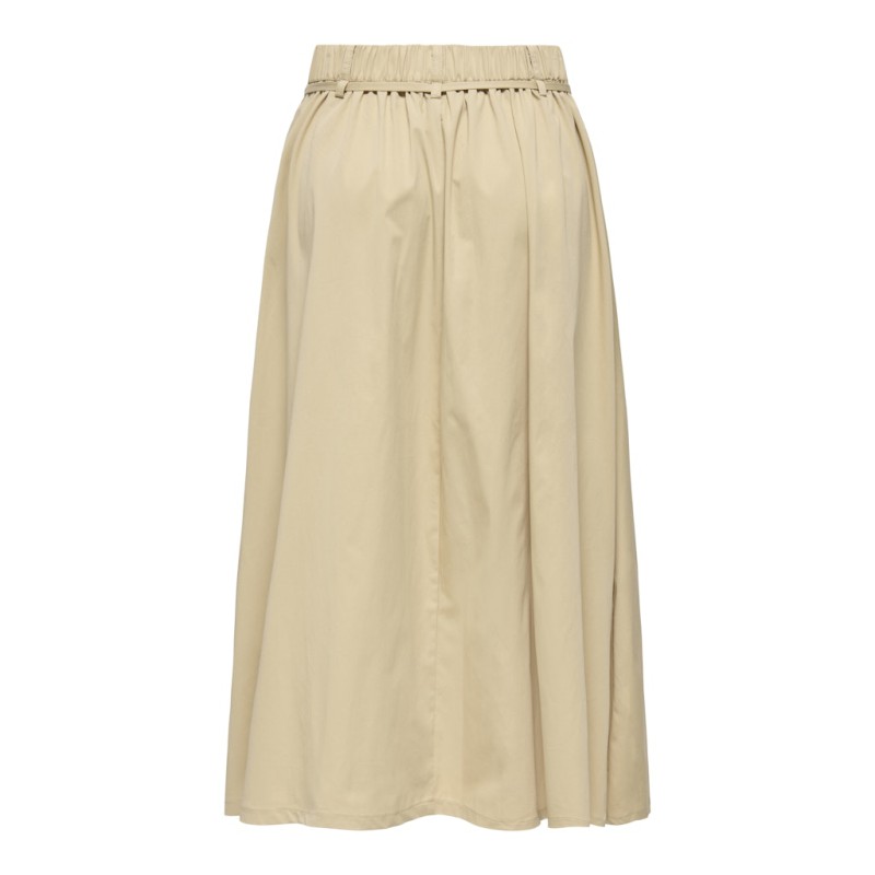 ONLY Anny long belt nederdel - Pale Khaki
