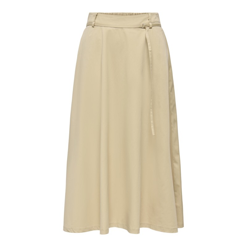 ONLY Anny long belt nederdel - Pale Khaki