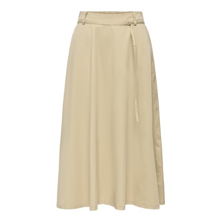 ONLY Anny long belt nederdel - Pale Khaki