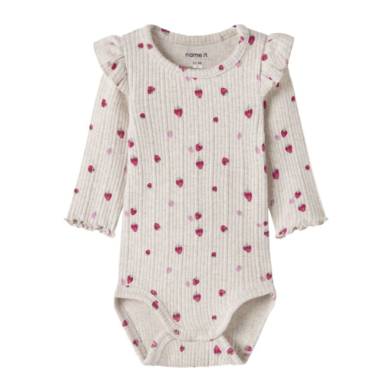 NAME IT Baby Jelly langærmet bodystocking - Peyote Melange