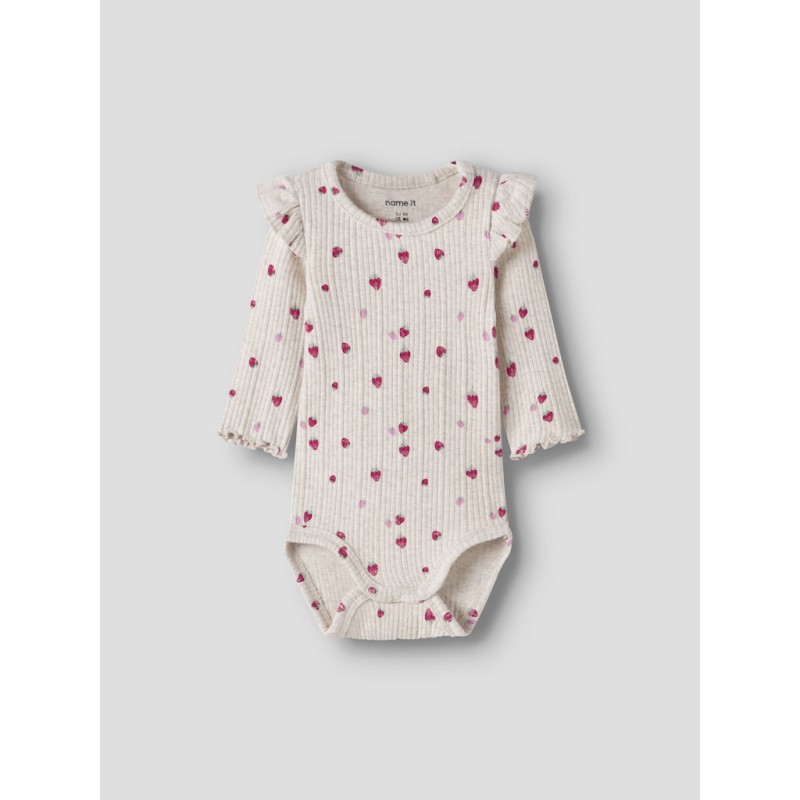 NAME IT Baby Jelly langærmet bodystocking - Peyote Melange