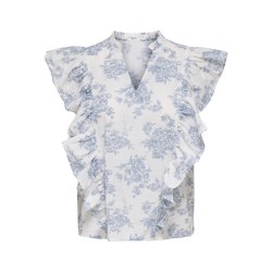 JDY Alberte ærmeløs frill top - Cloud Dancer