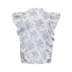 JDY Alberte ærmeløs frill top - Cloud Dancer