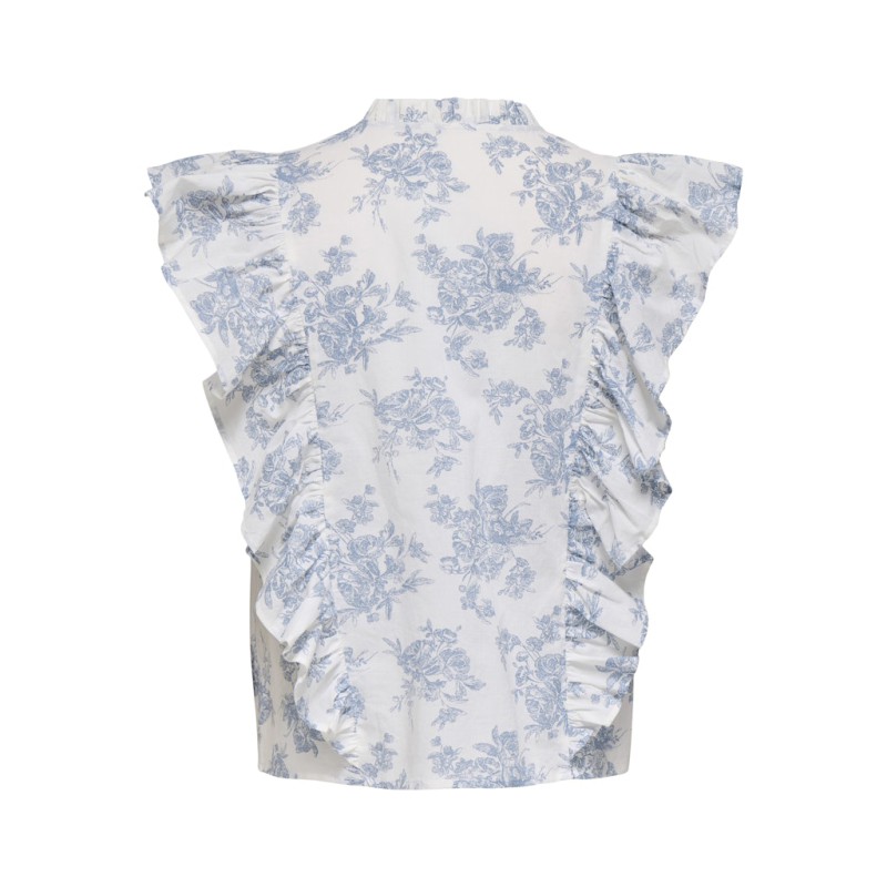 JDY Alberte ærmeløs frill top - Cloud Dancer