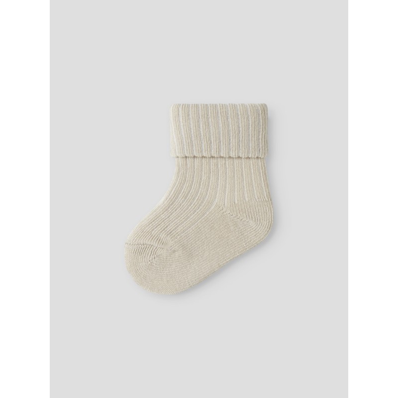 NAME IT Baby Nobba Rib Strik Sokker - Almond Milk