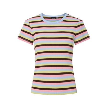 PIECES May kortærmet stribede t-shirt - Cashmere Blue