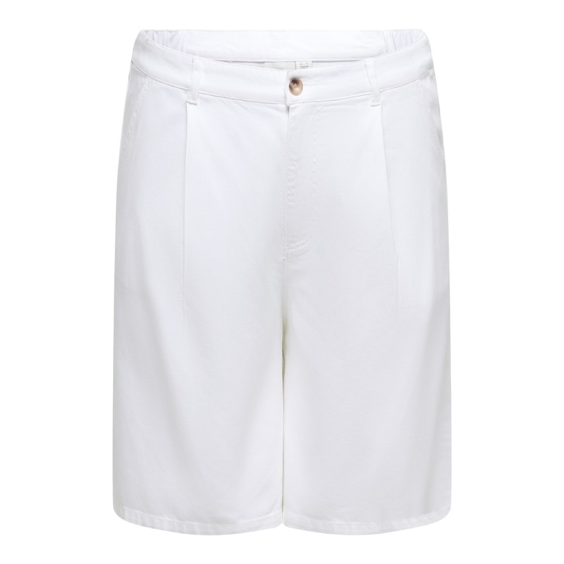 ONLY CARMAKOMA Davina-soft bermuda shorts - Bright White