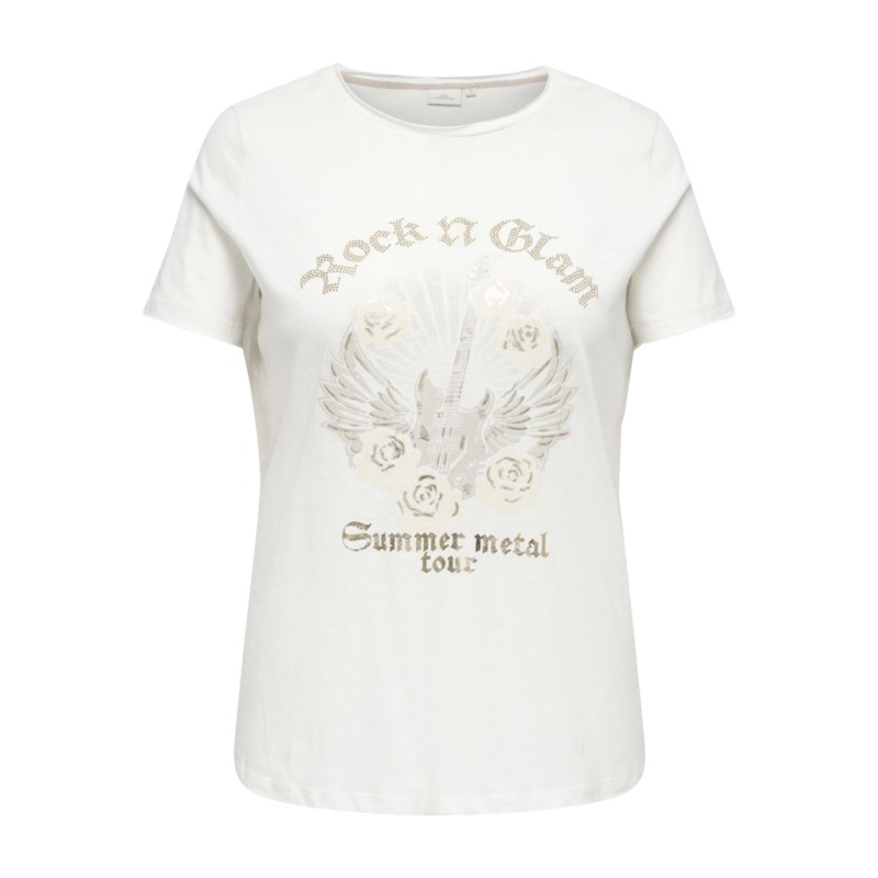 ONLY CARMAKOMA Novia kortærmet t-shirt - Cloud Dancer