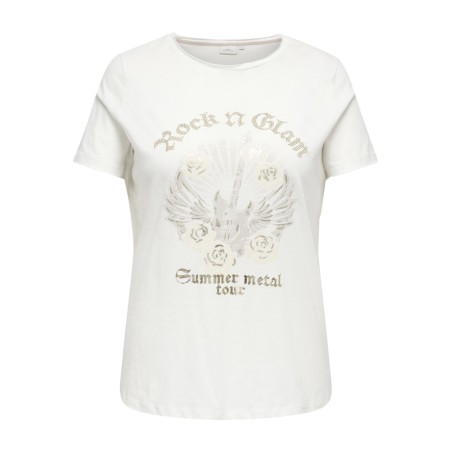 ONLY CARMAKOMA Novia kortærmet t-shirt - Cloud Dancer