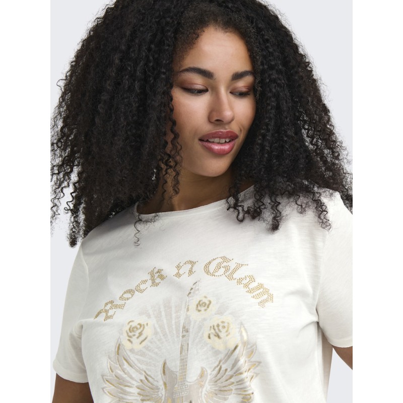 ONLY CARMAKOMA Novia kortærmet t-shirt - Cloud Dancer