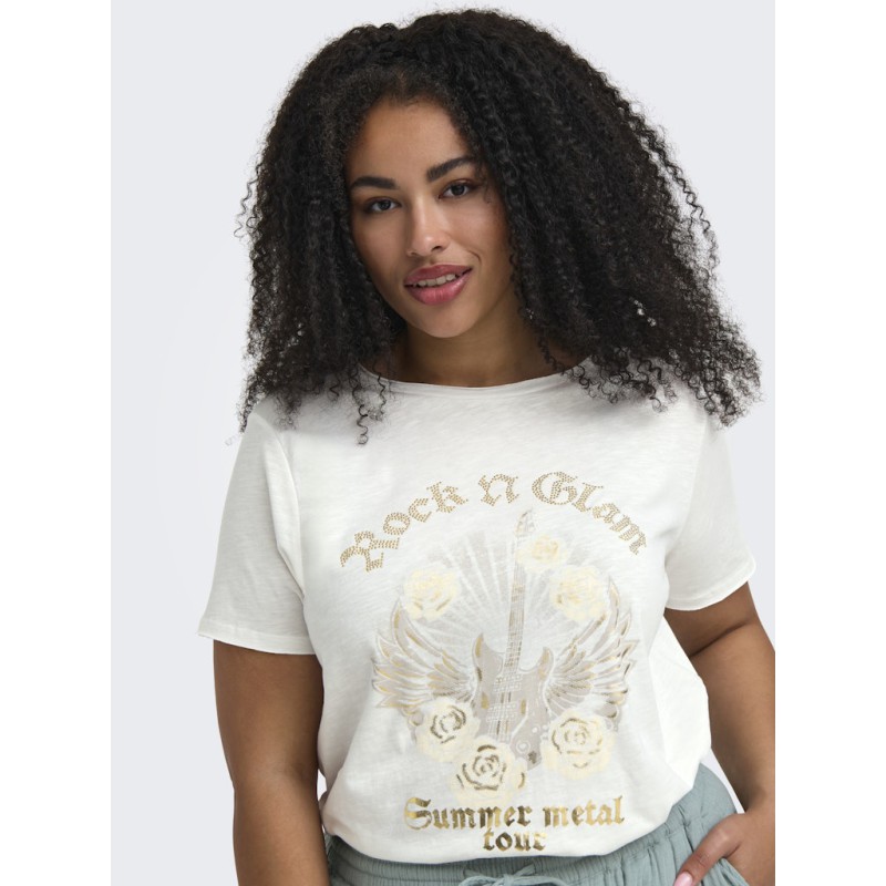 ONLY CARMAKOMA Novia kortærmet t-shirt - Cloud Dancer