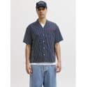 JACK & JONES Menton Poplin stripet kortærmet skjorte - Sky Captain