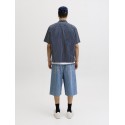 JACK & JONES Menton Poplin stripet kortærmet skjorte - Sky Captain