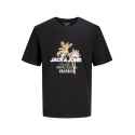 JACK & JONES PLUS Gradient kortærmet print t-shirt - Black
