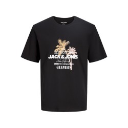 JACK & JONES PLUS Gradient kortærmet print t-shirt - Black