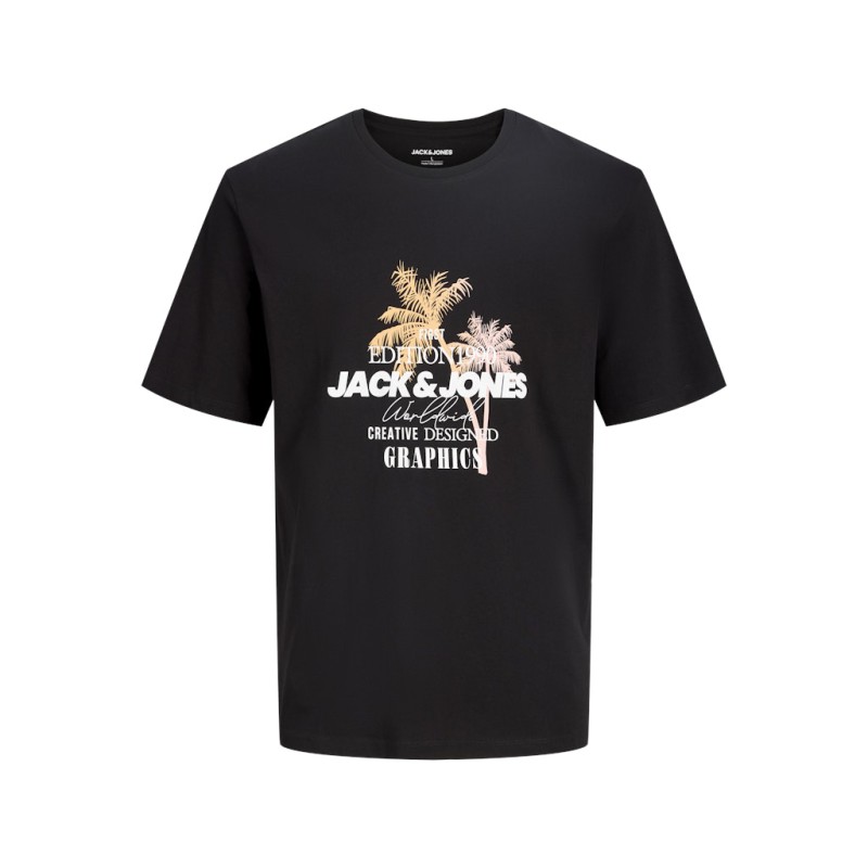 JACK & JONES PLUS Gradient kortærmet print t-shirt - Black
