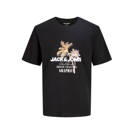 JACK & JONES PLUS Gradient kortærmet print t-shirt - Black