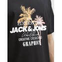 JACK & JONES PLUS Gradient kortærmet print t-shirt - Black