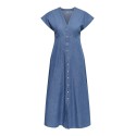 ONLY Nova Azure long kjole - Medium Blue Denim