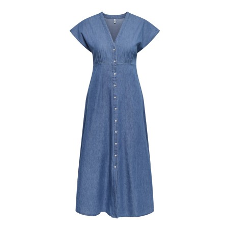 ONLY Nova Azure long kjole - Medium Blue Denim