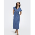 ONLY Nova Azure long kjole - Medium Blue Denim