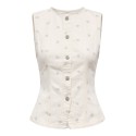 ONLY Naomi aop ærmeløs vest - Egret