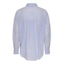 JDY Paige langærmet loose broderi skjorte - Cloud Dancer / Blue stripe
