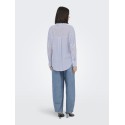JDY Paige langærmet loose broderi skjorte - Cloud Dancer / Blue stripe