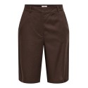 JDY Naomi hør mellem talje bermuda shorts - Chicory Coffee