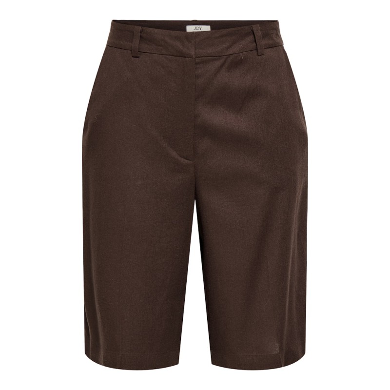 JDY Naomi hør mellem talje bermuda shorts - Chicory Coffee