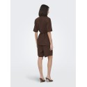 JDY Naomi hør mellem talje bermuda shorts - Chicory Coffee