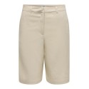 JDY Naomi hør mellem talje bermuda shorts - Wheat
