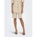 JDY Naomi hør mellem talje bermuda shorts - Wheat