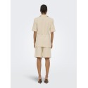 JDY Naomi hør mellem talje bermuda shorts - Wheat