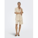 JDY Naomi hør mellem talje bermuda shorts - Wheat