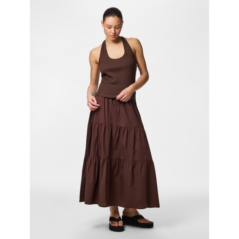 PIECES Pamimilla ankle nederdel - Chicory Coffee