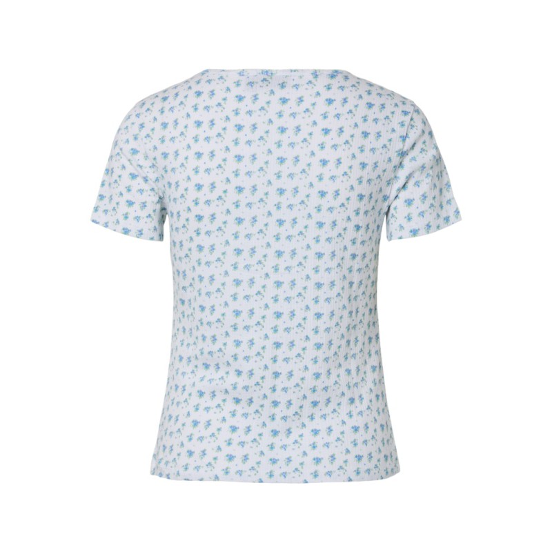 PIECES Turiel kortærmet t-shirt - Cloud Dancer Blue flowers