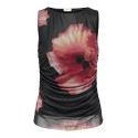 JDY Lea Mesh rouching top - Sort