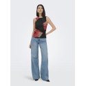 JDY Lea Mesh rouching top - Sort
