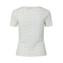 PIECES Turiel kortærmet t-shirt - Cloud Dancer Yellow flowers