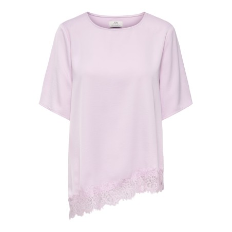 JDY Urba kortærmet asymmetrisk t-shirt - Winsome Orchid