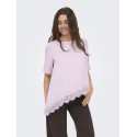 JDY Urba kortærmet asymmetrisk t-shirt - Winsome Orchid