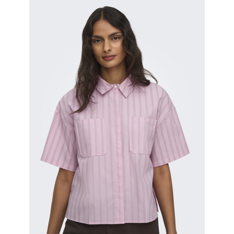 JDY Mio 2/4 ærme boxy skjorte - Pink Lady