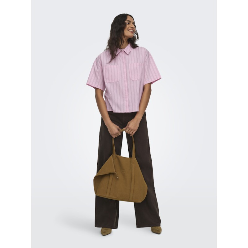 JDY Mio 2/4 ærme boxy skjorte - Pink Lady